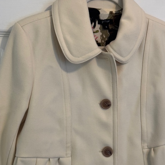 Rare Runway Sample J. CREW Babydoll Pea Coat Cream Wool 6 Fall 2008 Collection - Picture 2 of 10